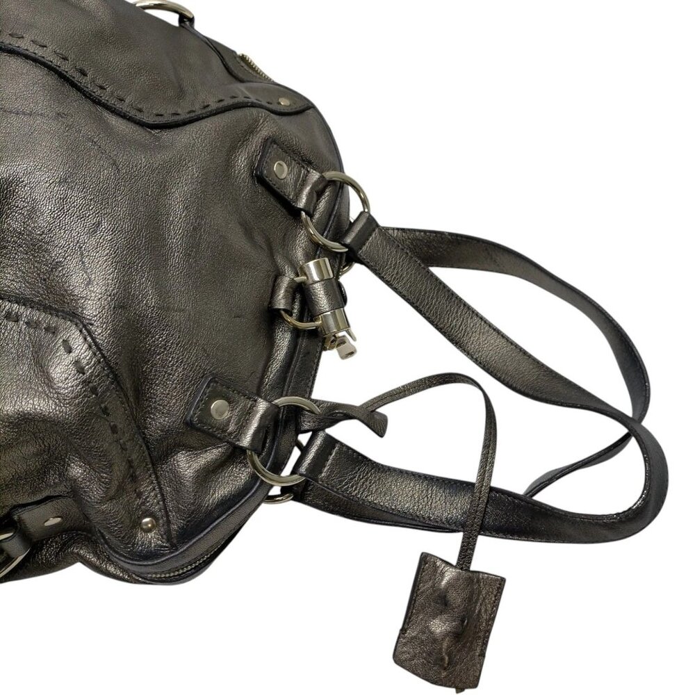 (L3) YVES Saint Laurent Hand Bag Brown Leather - Picture 3 of 9